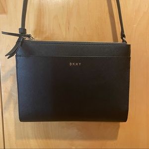 DKNY black handbag crossover purse